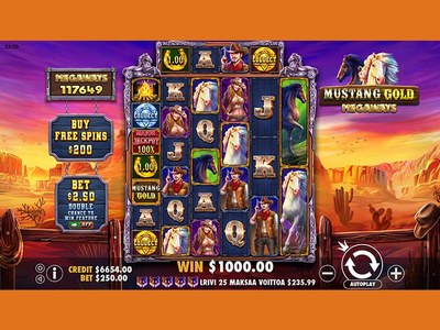 Видеослот Mustang Gold Megaways производителя Pragmatic Play